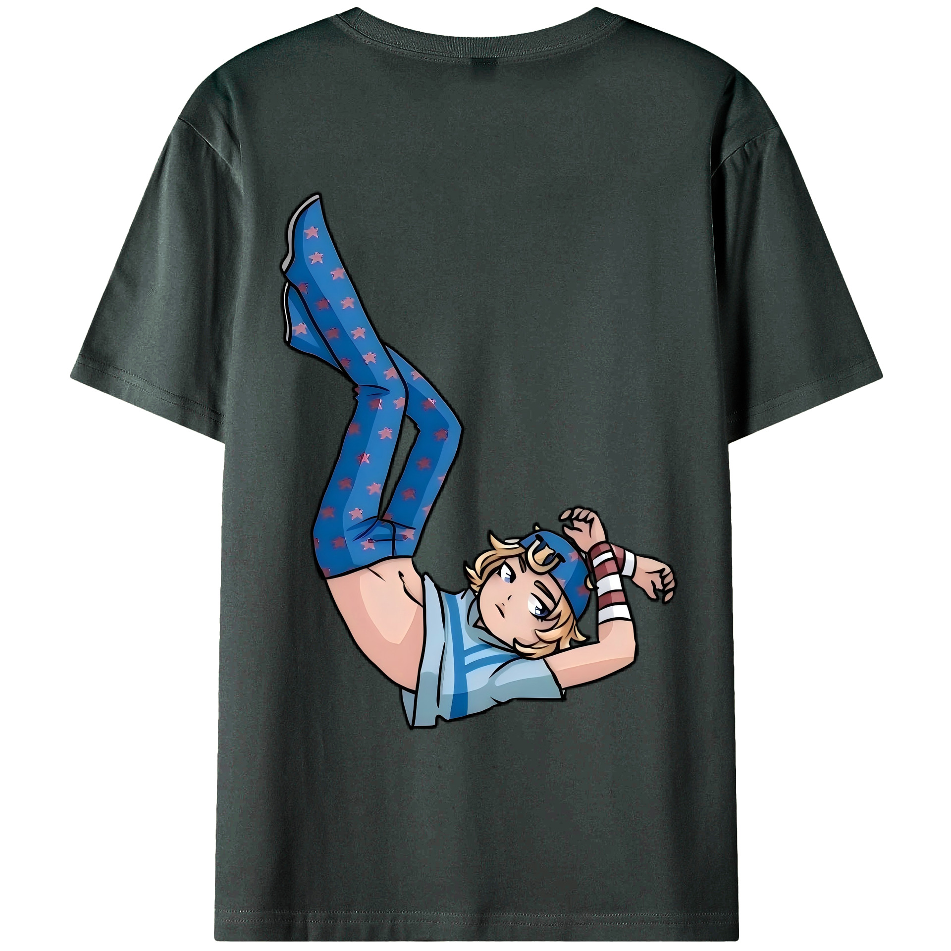 （画像用） ジョジョの奇妙な冒険 グイード?ミスタ JoJo's Bizarre Adventure Guido Mista 綿100％ メンズ半袖Tシャツ（バックプリント） 通気性